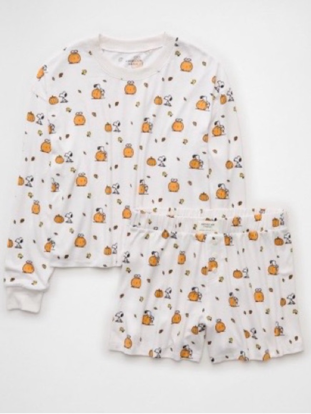 NWOT AE Luxe Plush Snoopy Halloween Tank Top & Shorts PJ Set, L